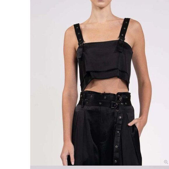 NONchalant Label Freya Crop Top in Black Non Chalant Size Small - Picture 1 of 14